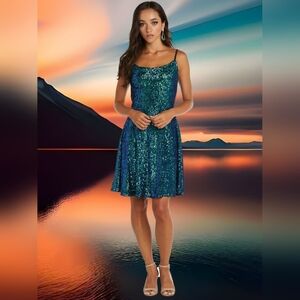 Morgan & Co Homecoming Sequin Fit & Flare Mini Dress